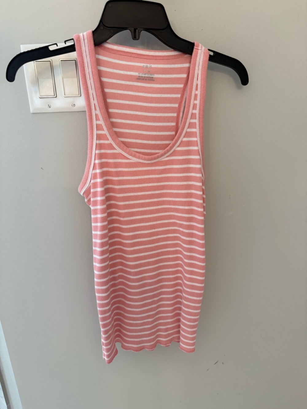 aerie Pink & White Striped Scoop Tank